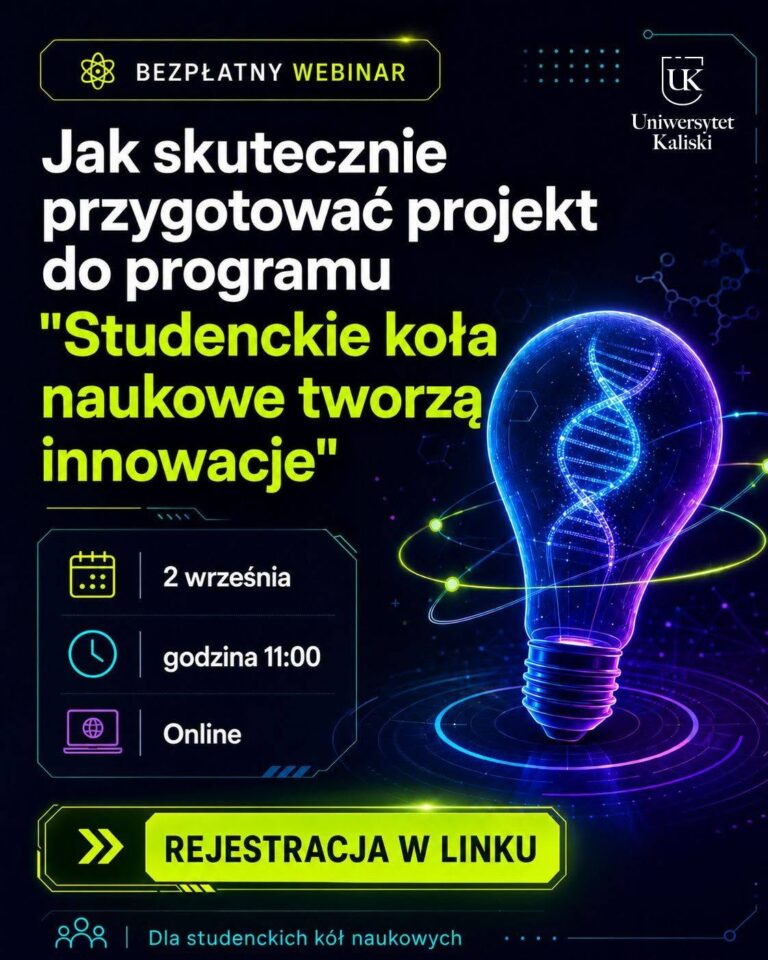 Webinarium dla studenckich kół naukowych – jak przygotować innowacyjny projekt?